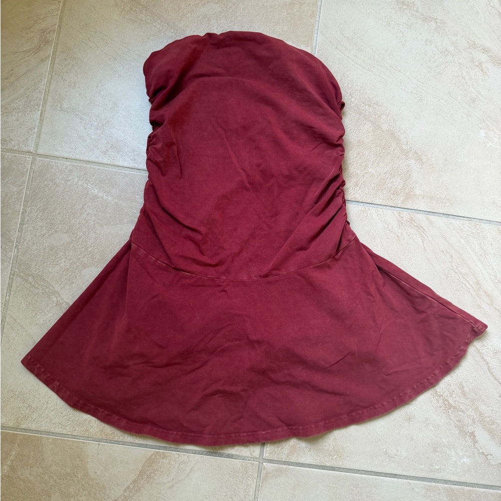Aerie Red Strapless Dress